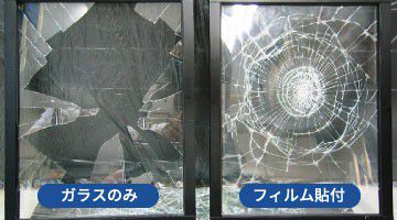 ガラスの飛散防止で安全。地震や台風などの災害対策に。